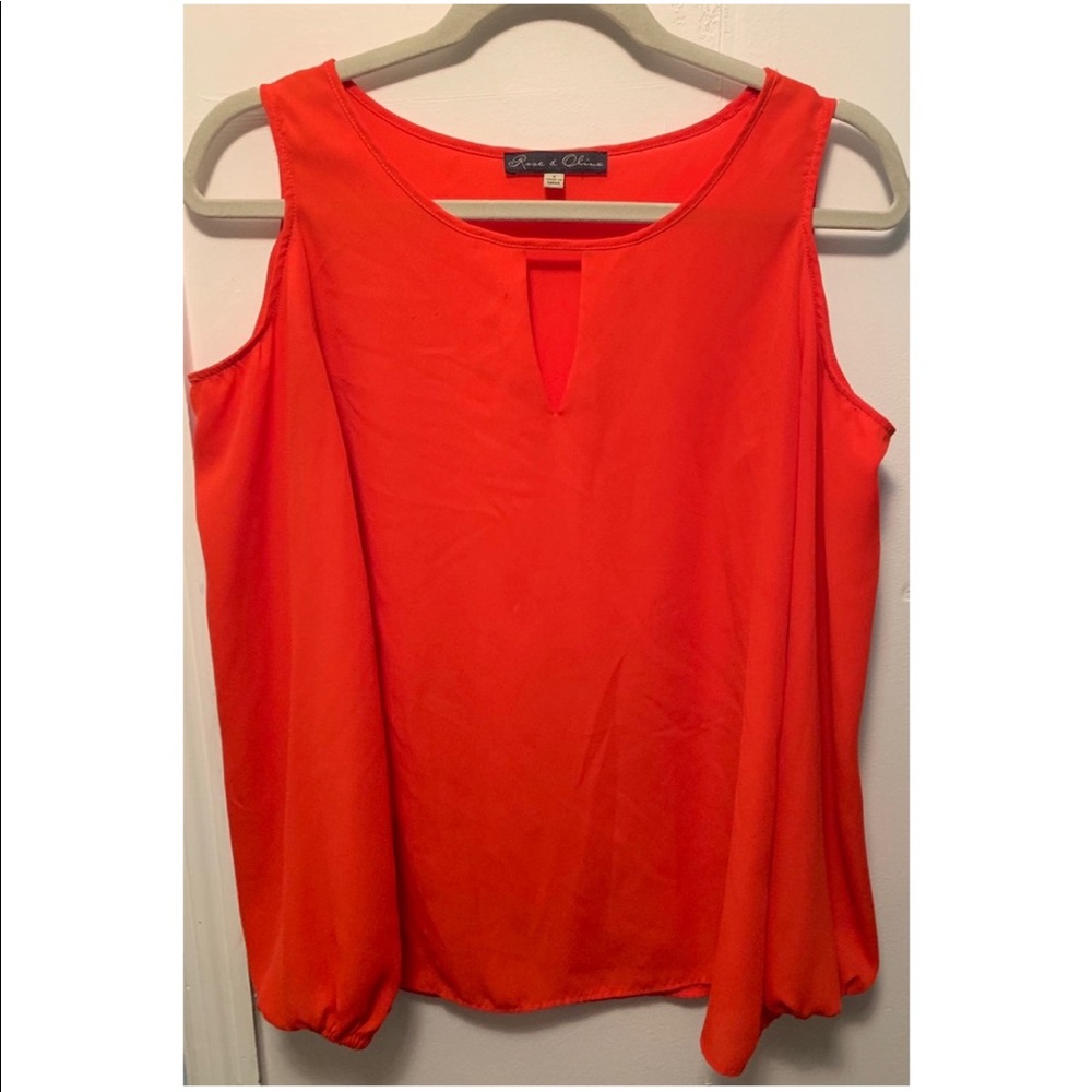 Red Cold Shoulder Top